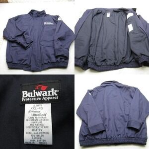 Bulwark FR Jacket Mens XXL Navy Blue Flame Resistant Canvas‎ Duck Rugged Work